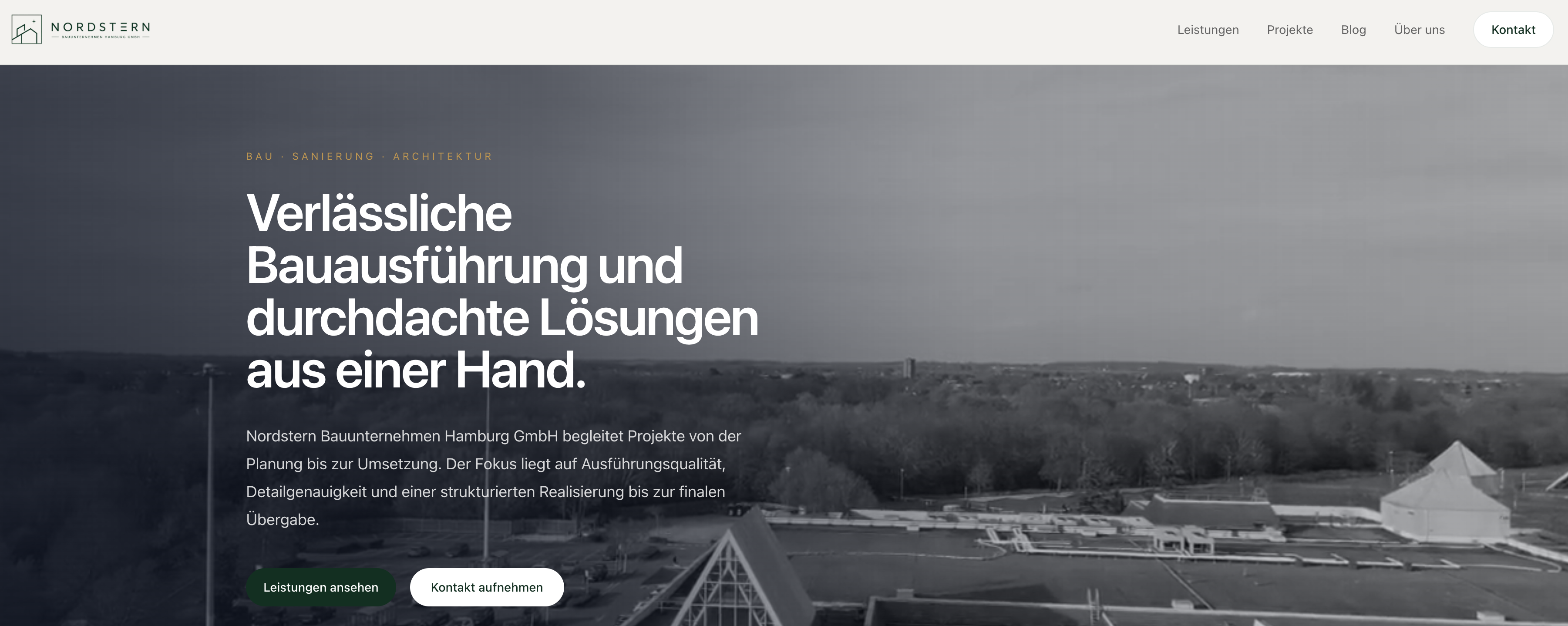 Screenshot of Nordstern Bauunternehmen website